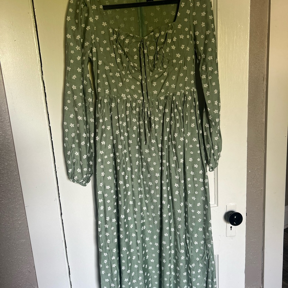 Floral Green Maxi Dress